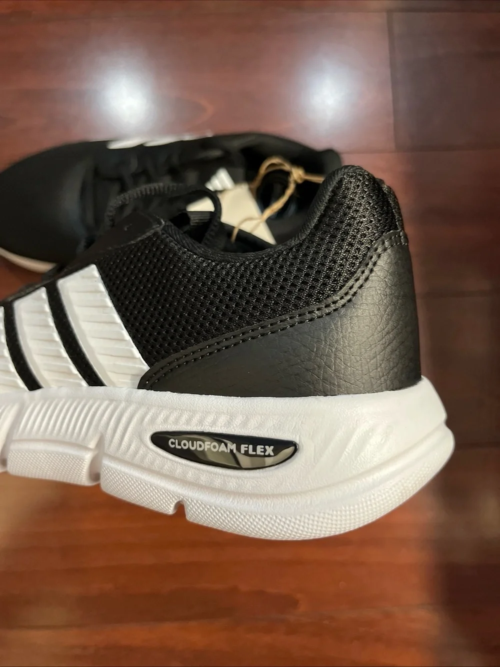 Womens 8.5 Adidas Cloudfoam Flex - Laces Black Shoe Sneaker Walking Running New